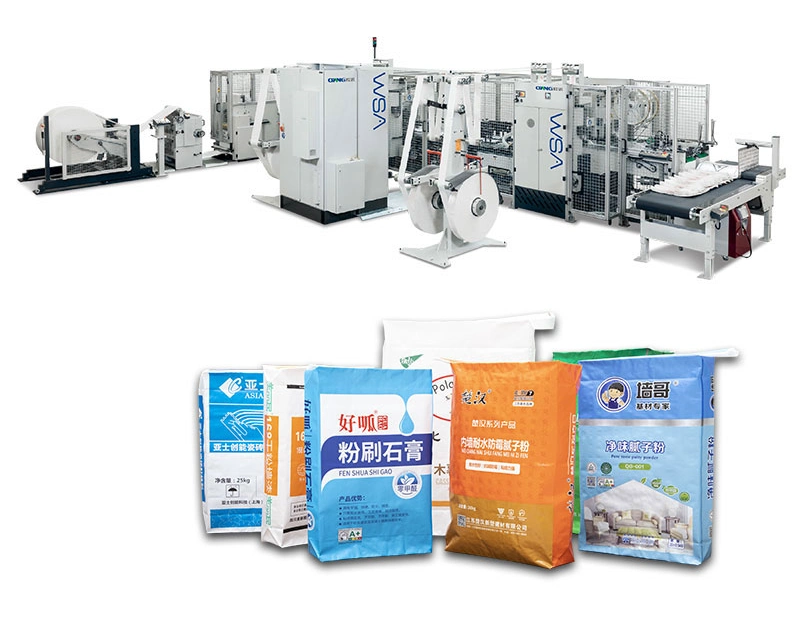 Heat-Sealing Cold-Cutting 25kg 50kg PP Composite Plastic Valve Bag Machine